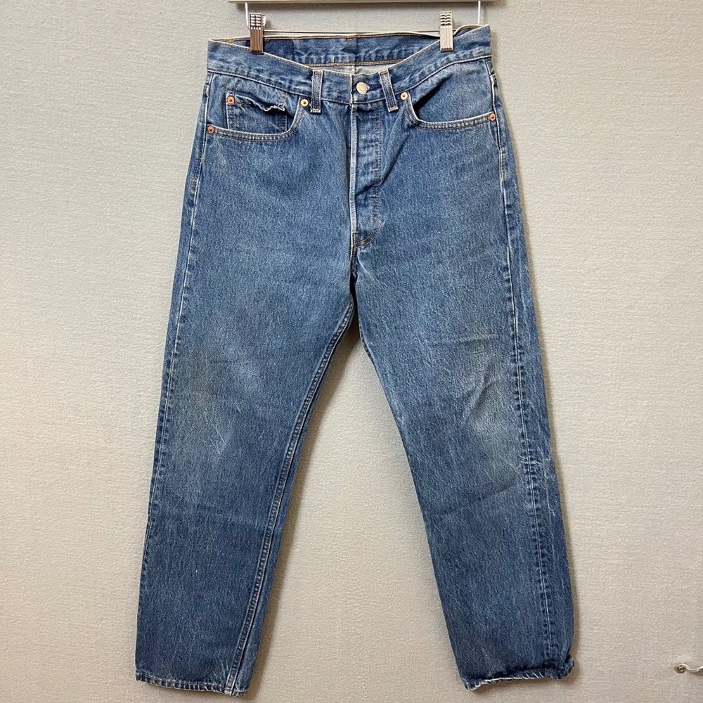 VTG Levis 501xx Men Jeans 33x32(30X30) Made in USA Blue Denim Straight Leg 501